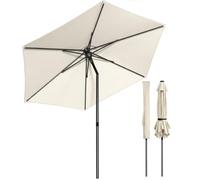 VOUNOT® Sombrilla de Jardín 270 cm Parasol Reclinable Protección UV 50+ con Techo Ventilación y Bolsa de Transporte Inclinación Bidireccional 30° para Terraza Exterior Balcón Patio Piscina Playa Beige