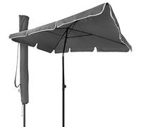 VOUNOT® Sombrilla Rectangular para Terraza, Jardín, Playa, Balcón, Piscina, Patio, 200x125 cm, Parasol Exterior con Funda Protectora, Protección UV50+, Gris