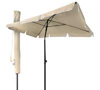 VOUNOT® Sombrilla Rectangular para Terraza, Jardín, Playa, Balcón, Piscina, Patio, 200x125 cm, Parasol Exterior con Funda Protectora, Protección UV50+, Beige