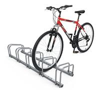 VOUNOT Soporte para Aparcar 5 Bicicletas, Aparcamiento Estacionamiento para Bicis, Suelo y Pared Montaje, Interior y Exterior