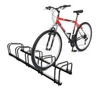 VOUNOT® Soporte para Aparcar 5 Bicicletas, Aparcamiento, Estacionamiento para Bicis, Suelo y Pared Montaje, Interior y Exterior, Negro