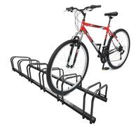 VOUNOT® Soporte para Aparcar 6 Bicicletas, Aparcamiento, Estacionamiento para Bicis, Suelo y Pared Montaje, Interior y Exterior, Negro
