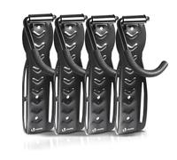 VOUNOT® Soportes de Pared para Bicicletas, Gancho para Colgar Bicicleta, Soporta Hasta 30kg Cada Uno, Portabicicletas de Almacenamiento Vertical para Casa Garaje, Sótano con Tornillos Negro 4 Unidades