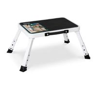 VOUNOT® Taburete Plegable de 3 Niveles Plataforma Antideslizante Peldaño de Metal Cocina Carga hasta 150kg Altura Regulable Escalón Escalera Multifuncional Portátil para Uso en Interiores y Exteriores