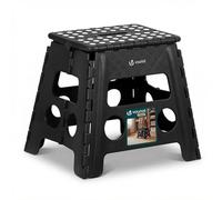 VOUNOT® Taburete Plegable Plástico Resistente Escalera Portátil con Asa Superficie Antideslizante Escalón Compacto Adultos Niños Banqueta Multiusos Hogar Camping Cocina Baño Jardín 37x30x32.5cm Negro
