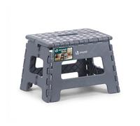 VOUNOT® Taburete Plegable Plástico Resistente Escalera Portátil con Asa Superficie Antideslizante Escalón Compacto Adultos Niños Banqueta Multiusos a Hogar Camping Cocina Baño Jardín 32x25x22 cm Gris