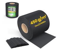 VOUNOT® Tiras de Pantalla de Privacidad de PVC 450g/m², Cinta de Protección Visual Impermeable Antiviento, Rollo de Valla Protectora Opaca de Cercas 70mx19cm con Clips para Jardín Balcón Terraza Negro