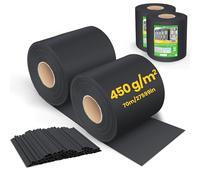 VOUNOT® Tiras de Pantalla de Privacidad de PVC 450g/m², Cinta de Protección Visual Impermeable Antiviento Rollo de Valla Protectora Opaca de Cercas 140mx19cm con Clips para Jardín Balcón Terraza Negro