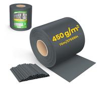 VOUNOT® Tiras de Pantalla de Privacidad de PVC 450g/m², Cinta Protección Visual Impermeable Antiviento Rollo de Valla Protectora Opaca de Cercas 70mx19cm con Clips para Jardín Balcón Terraza Antracita