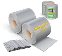 VOUNOT® Tiras de Pantalla de Privacidad de PVC 450g/m² Cinta Protección Visual Impermeable Antiviento Rollo de Valla Protectora Opaca Cercas 140mx19cm con Clips para Jardín Balcón Terraza Gris Claro