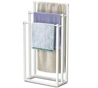 VOUNOT® Toallero de Pie 3 Niveles Toallero Escalera con 3 Barras para Colgar Toallas Toallero Múltiple Triple de Metal 45x22x86cm Soporte y Estante de Secado de Toallas para Baño Aseo Lavadero, Blanco