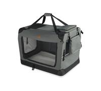 VOUNOT® Transportín Perro Gato S 50x35x36cm, Bolsa Transporte Transpirable Mascotas con Bolsillos Alfombrilla Extraíble Tira Reflectante, Caja Plegable Transportadora Portador de Viaje Mascotas, Gris