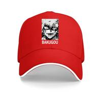 Vouttvii Gorra de béisbol para Katsuki Bakugo, gorra de sándwich ajustable negra para hombre y mujer, rosso, Talla única