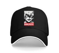 Vouttvii Gorra de béisbol para Katsuki Bakugo, gorra de sándwich ajustable negra para hombre y mujer, Negro, Talla única