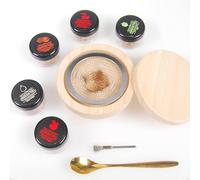 VOVCIG Kit de ahumador de cócteles, juego de ahumador de whisky con 5 chips de madera, juego de ahumador, regalo para el día del padre, accesorios de cóctel para whisky, bebidas, café, vino tinto