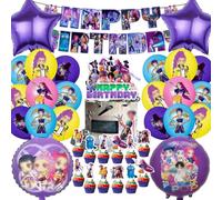 VOVhpbidy 46 Piezas Set de Cumpleaños Huntrs Niña Niño, Decoracion Cumpleaños Huntrs Globos de Infantil, Decoración Globos para Fiesta de Niños