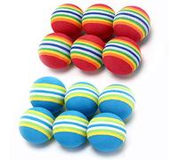 VOVIGGOL 12 Piezas Bola de Esponja Juguetes para Gatos Balones de Arcoíris de Espuma, Sin Ruido Interactivo Bolas para Mascotas Gatito Actividad Jugando Masticación Juguete de Ejercici