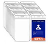 VOVIGGOL 20 Extragrueso Badge Id Tarjeta, Soportes para Tarjetas de Vertical de Plástico Transparente, Impermeables y Resellables, para Tarjeta de Estudiantes, Tarjeta de Visita, Tarjeta Autobús