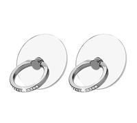 VOVIGGOL 2pcs Tenedor del Anillo del Teléfono Celular Diamante Purpurina, Rotación de 360°Anillo de Dedo Agarre Compatible para Varios Teléfonos Móviles (2 Plata)