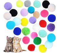 VOVIGGOL 30 Piezas Pelota de Gato Hinchable Gatito Pompón Bola Juguetes Interactivos para Mascotas para Gatos de Interior, Bolas Blandas para Decoración de Manualidades DIY