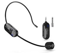 VOVIGGOL Micrófono Inalámbrico Diadema, 2.4G Micrófono de Diadema Inalámbrico 2 en 1, Alcance 50M, Micrófono de Cabeza para Guía Turístico, Amplificador de Voz, Sistema PA, Enseñanza, Fitnes
