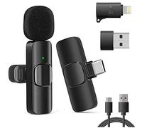 VOVIGGOL Micrófono Inalámbrico Solapa para iPhone iPad Android Ordenador, Mini Microfono Inalambrico para Movil, Portátil Micrófono para Grabación de Video, Youtube, TikTok, Vlog, Facebook