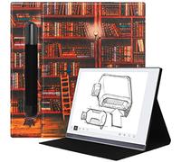 VOVIPO Funda de Cuero Tipo Folio ultradelgado con Soporte y Bolsillo en Forma de P para Remarkable 2 10.3 2020 Released Digital Paper-Library