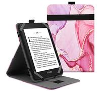 VOVIPO Funda Protectora Universal para Kindle Paperwhite Kobo eReader de 6 Pulgadas, Funda Folio Compatible con BQ Kobo Kindle Sony Pocketook Tolino de 6",Tener múltiples perspectivas-Marble Pink