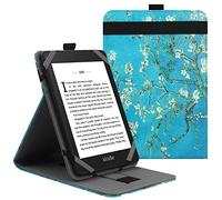 VOVIPO Funda Protectora Universal para Kindle Paperwhite Kobo eReader de 6 Pulgadas, Funda Folio Compatible con BQ Kobo Sony Pocketook Tolino de 6",Tener múltiples perspectivas-Apricot Flower