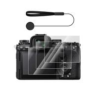 VOVMOEYA 3 protectores de pantalla para Sony A7R5/A7R V/Alpha 7R V/ A1 Mark II/A1M2/Alpha 9 III/A9M3/ILCE-9M3 con 1 correa para tapa de lente y herramientas de instalación, película de vidrio templado