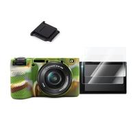 VOVMOEYA A6700 - Juego de accesorios para funda de cámara Sony Alpha 6700 (2 paquetes) y funda protectora de silicona para Sony Alpha 6700 (color cao) y protector de pantalla LCD para Sony A6700