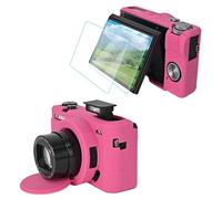 VOVMOEYA Funda de cámara para Canon Powershot G7 X Mark III con 2 protectores de pantalla, G7X III G7XIII G7X3, funda de silicona suave, ligera, cubierta de lente desmontable, rosa Barbie