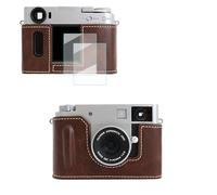VOVMOEYA Funda de cámara para Fujifilm X Half (X-HF1) con 2 Protectores de Pantalla, Media Funda de Cuero de PU, Elegante, Ligera y Protectora, Ajuste preciso, Compatible con trípode