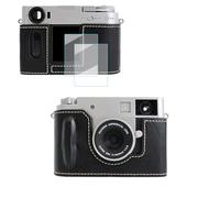 VOVMOEYA Funda de cámara para Fujifilm X-HF1 con 2 Protectores de Pantalla, Cuero PU, Fuji X Half Estuche, Cubitera, Bolsa, Accesorios, Elegante, Protectora, Ligera, Ajuste preciso, X HF1 Camera Case