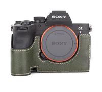 VOVMOEYA Funda de piel sintética para cámara Sony A7 V/A7R V, bolsa protectora de apertura inferior para Sony a7V/a7RV, Verde, Funda