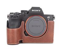 VOVMOEYA Funda de Piel sintética para cámara Sony A7 V/A7R V, Bolsa Protectora de Apertura Inferior para Sony a7V/a7RV, Marrón, Funda
