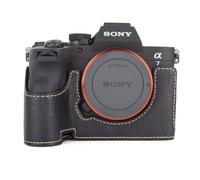 VOVMOEYA Funda de piel sintética para cámara Sony A7 V/A7R V, bolsa protectora de apertura inferior para Sony a7V/a7RV, negro, Funda