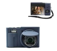 VOVMOEYA Funda de silicona para cámara Lumix TZ99, con protector de pantalla ultrafino de 0,25 mm para Panasonic Lumix TZ99, con correa de mano