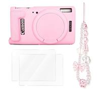 VOVMOEYA Funda de Silicona para Canon IXUS 285 HS/ELPH 360 HS/IXY 650 | Protectora Antiarañazos y Antigolpes con Cubierta de Lente Desmontable, 2 Protectores de Pantalla + Correa de Muñeca