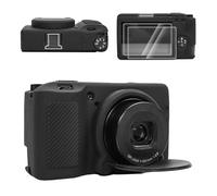 VOVMOEYA Funda de silicona para Ricoh GRIII/GRIIIx/GR3/GR3X, con protector de pantalla de vidrio templado y cubierta para zapatos calientes, para fotografía y viaje