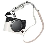VOVMOEYA Funda para cámara Canon EOS R50 V, eos R50v, media funda de piel sintética con correa para el hombro, ajuste preciso, compatible con trípode, White, Estuche de belleza