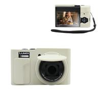 VOVMOEYA Funda para cámara Panasonic Lumix TZ99, funda de silicona con 2 protectores de pantalla ultrafinos de 0,25 mm y correa de mano