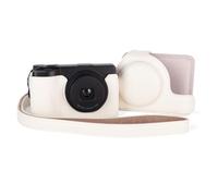 VOVMOEYA Funda para cámara Ricoh GR IV/GR III/GR IIIX, piel sintética, resistente a los arañazos, para Ricoh GR4/GR3/GR3X, con funda protectora extraíble, correa ajustable para el hombro, White, Funda