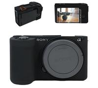 VOVMOEYA Funda para cámara Sony ZVE10II, 1 funda de silicona, 2 protectores de pantalla, 1 funda de zapata caliente, funda de silicona para cámara Alpha ZVE10 II, accesorios ZV-E10II, funda protectora