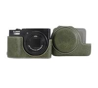 VOVMOEYA Funda para Panasonic Lumix DC-TZ99 - Funda de piel sintética resistente a los arañazos para Lumix TZ99, con funda protectora extraíble, correa de hombro ajustable, Green, Estuche de belleza