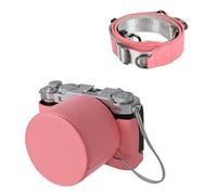 VOVMOEYA Kit de funda protectora para cámara Fujifilm XM5 sin espejo, para Fuji XM5 Media funda Fuji X-M5 con tapa frontal para lente con correa para el hombro, Pink, Estilo retro