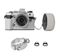 VOVMOEYA Kit de funda protectora para cámara Olympus OM-5/OM-D E-M5 III, funda para cámara OM System OM-5 E-M5 III con tapa frontal de lente de 16-50 mm con correa ajustable para el hombro, gris,