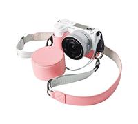 VOVMOEYA Kit de funda protectora para cámara Sony ZV-E10 II sin espejo, para Sony ZVE10II Media funda ZV-E10II con tapa frontal de lente de 16-50 mm con correa para el hombro, Pink, Funda para cámara