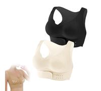 Vowtrlleoy Bra, Vowtrlleoy Posture Correcting Front Buckle Bra for Women, Back Support Orthopedic Anti-Sagging Bras (2Pcs-B,S)