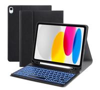 VOWUBO Funda de teclado para iPad (A16) de 11 pulgadas 2025/11.9 pulgadas 10ª generación 2022, funda para iPad de 11ª/10ª generación con teclado, soporte para lápices integrado, retroiluminado